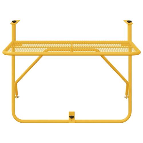 Foldbart Hængende Altanbord i Knaldgul - 60x40 cm, Stål