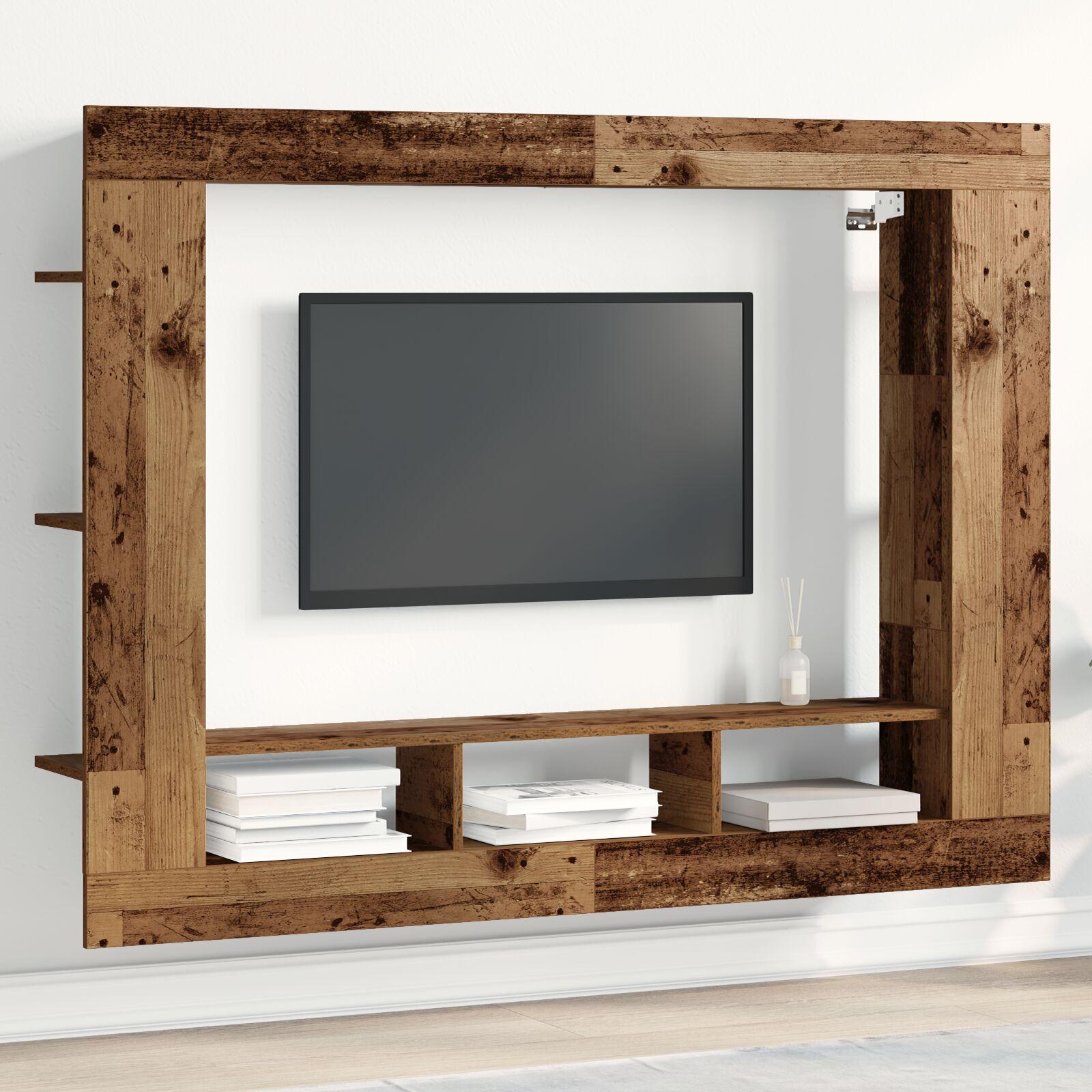 TV-skab Gammelt træ 152 x 22 x 113 cm Konstrueret træ