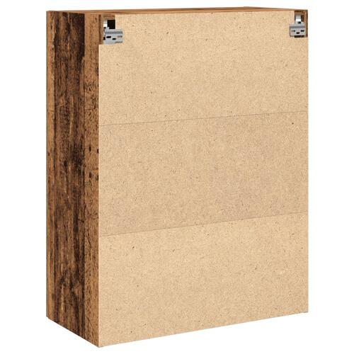 Vægmonteret Skab med Glasdøre - Gammelt Træ - 69.5x34x90 cm