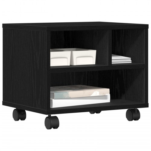 Printer Stativ med Hjul Sort Eg 41x32x34.5 cm