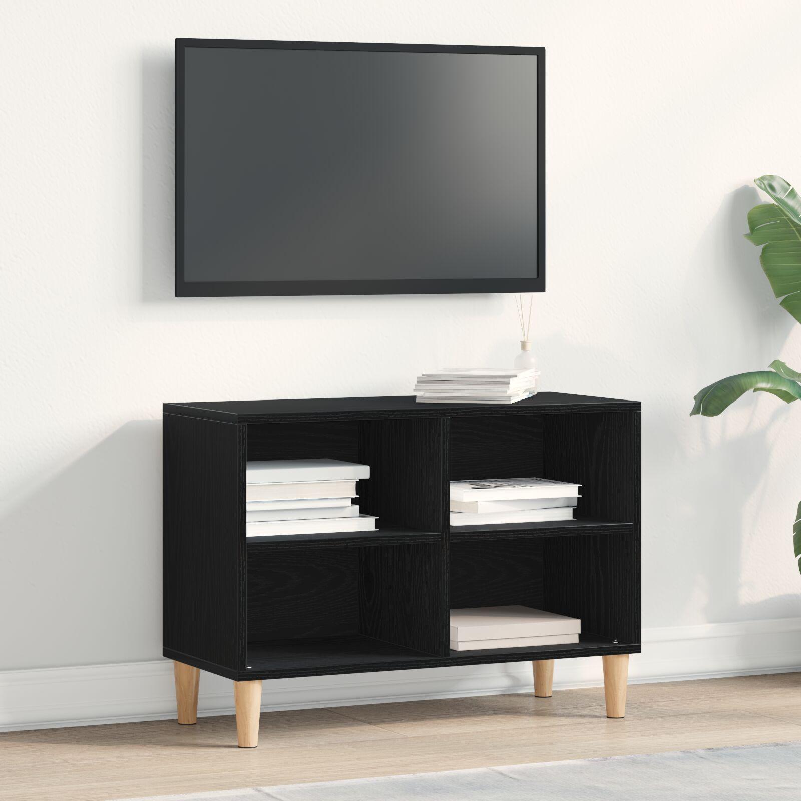 TV-skab Sort 69.5 x 30 x 50 cm Konstrueret træ