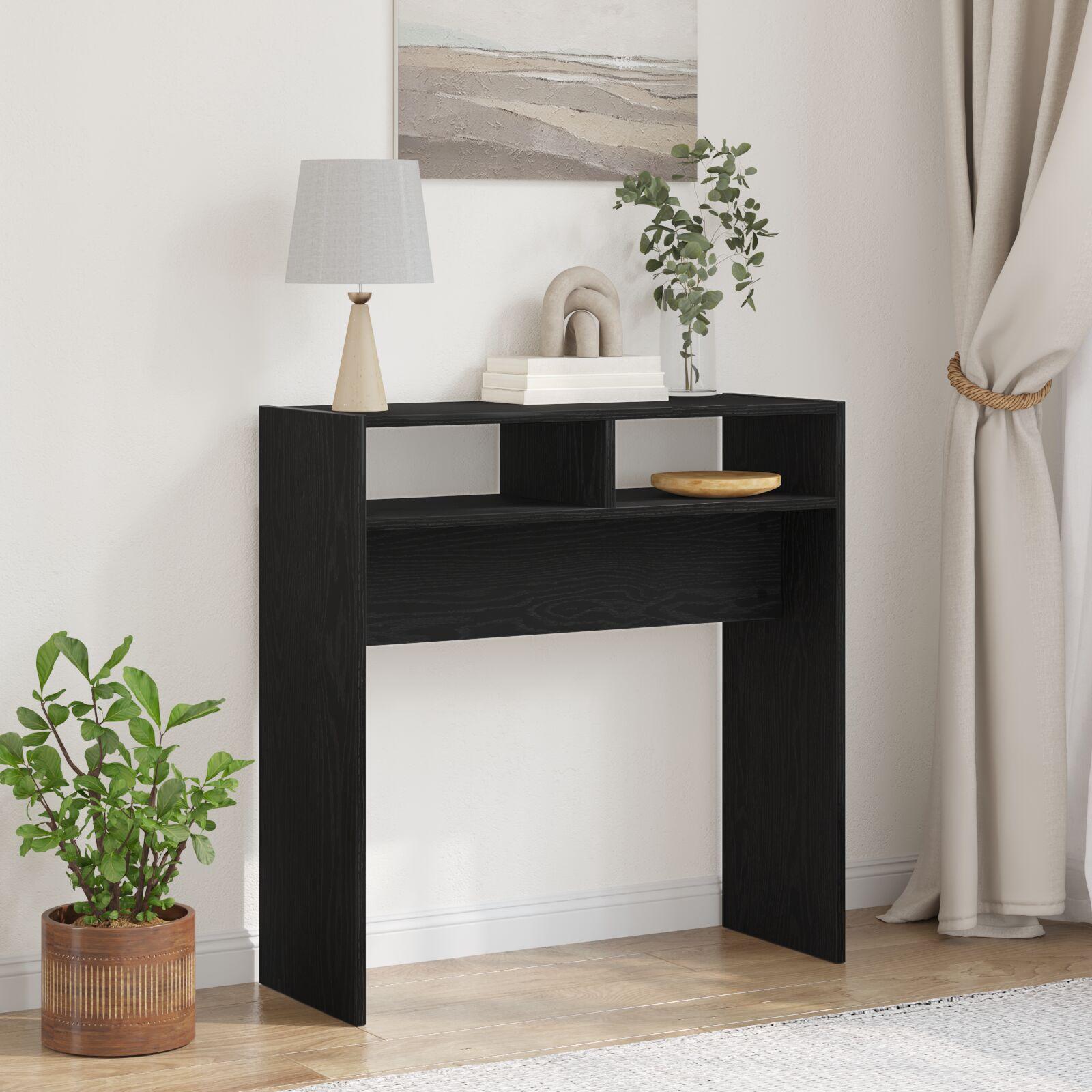 Konsolbord Sort eg 78 x 30 x 80 cm Konstrueret træ
