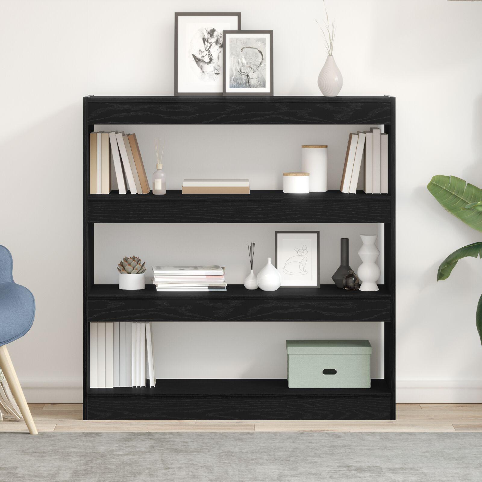 Bogskab Sort eg 100 x 30 x 103 cm Konstrueret træ
