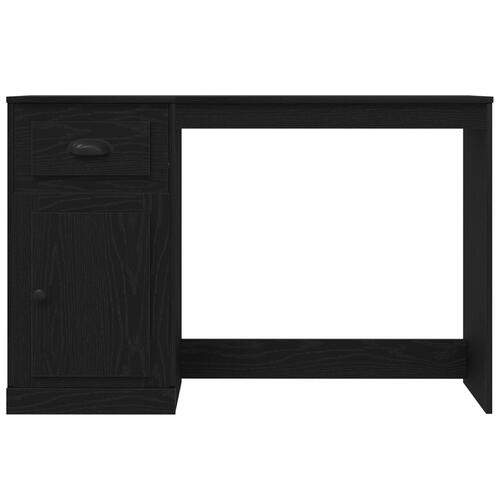Skrivebord med Opbevaring Sort Egetræ 50x115x75 cm Ingeniørtræ
