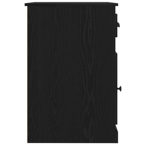 Skrivebord med Opbevaring Sort Egetræ 50x115x75 cm Ingeniørtræ
