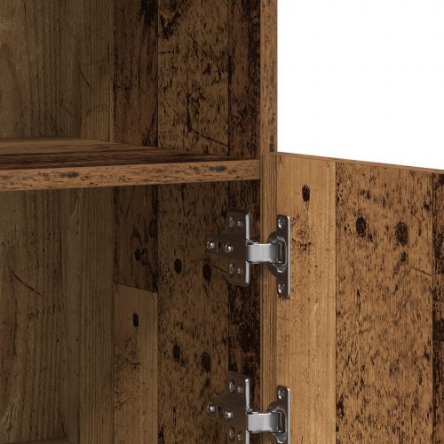 Skab med LED Lys Gammelt Træ 81x37x67 cm
