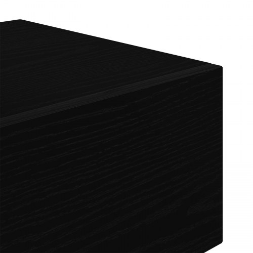 Sengebord med LED Lys Sort Egetræ 70x36x40.5 cm
