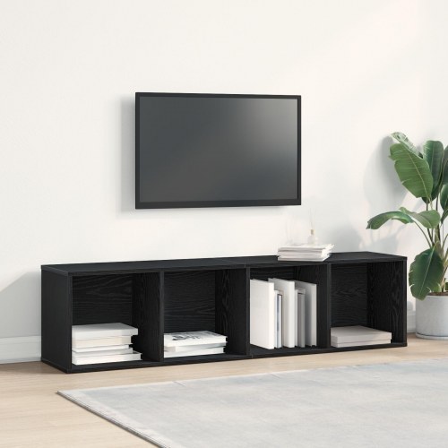 Bogskab/TV-skab Sort Egetræ 36x30x143 cm
