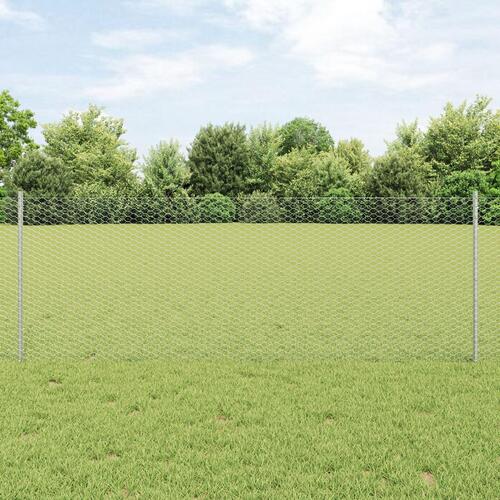 Hegnspæle 5 stk U-Kanal 80 cm Galvaniseret stål, Sekskantet hegn 0.8x10 m Galvaniseret stål