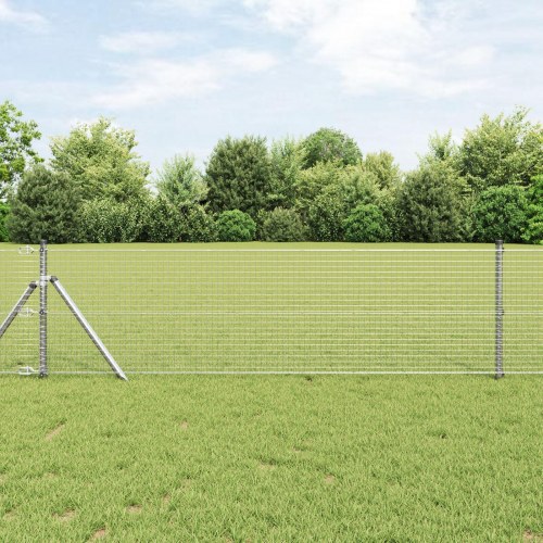 Svejset trådhegn med 13 stolper 0,4x25 m galvaniseret stål
