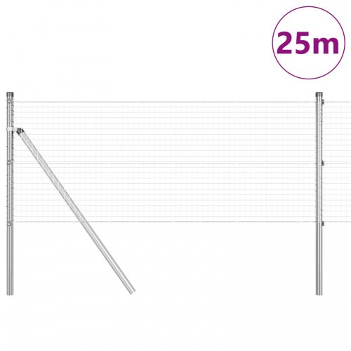 Svejset trådhegn med 13 stolper 0,4x25 m galvaniseret stål