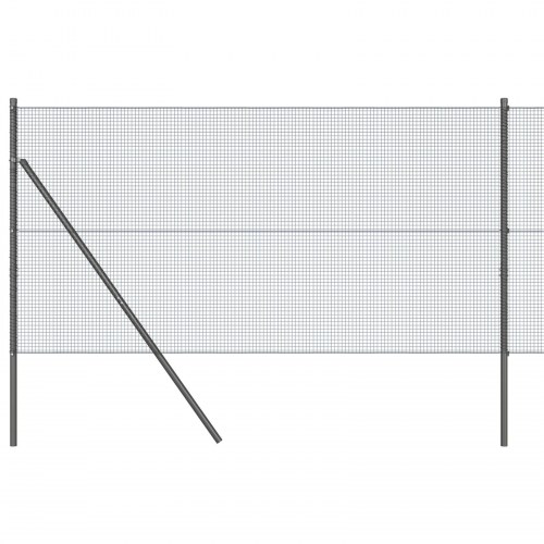Svejset Trådhegn med 7 Poster Grå 1.4x10 m Stål