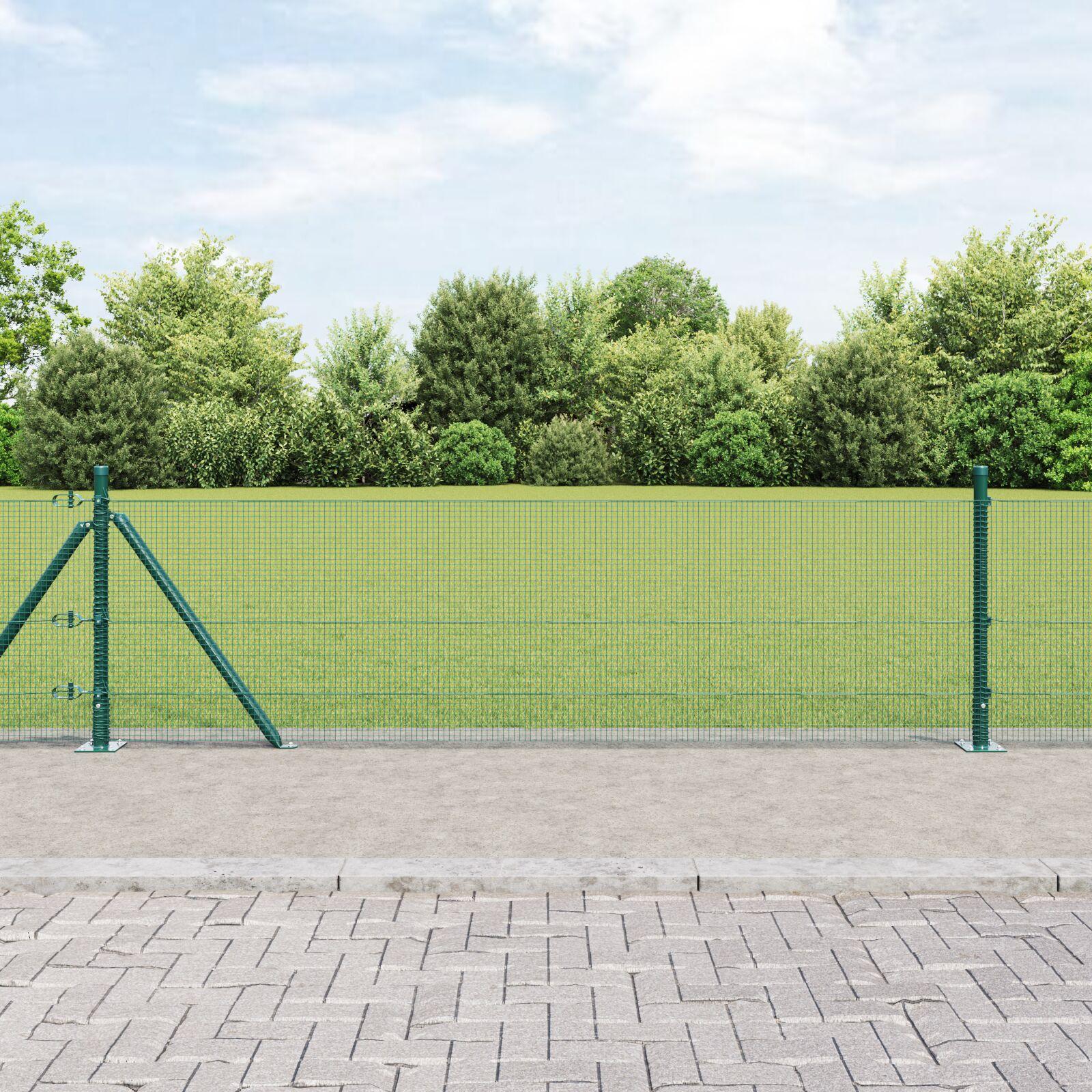 Svejset trådhegn med betonsokkel 25 × 0,5 m - grøn, PVC-belagt stål
