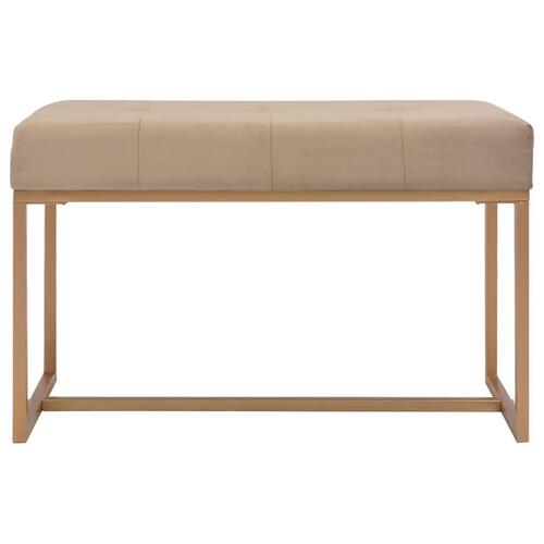 Bænk i fløjl 80 cm beige