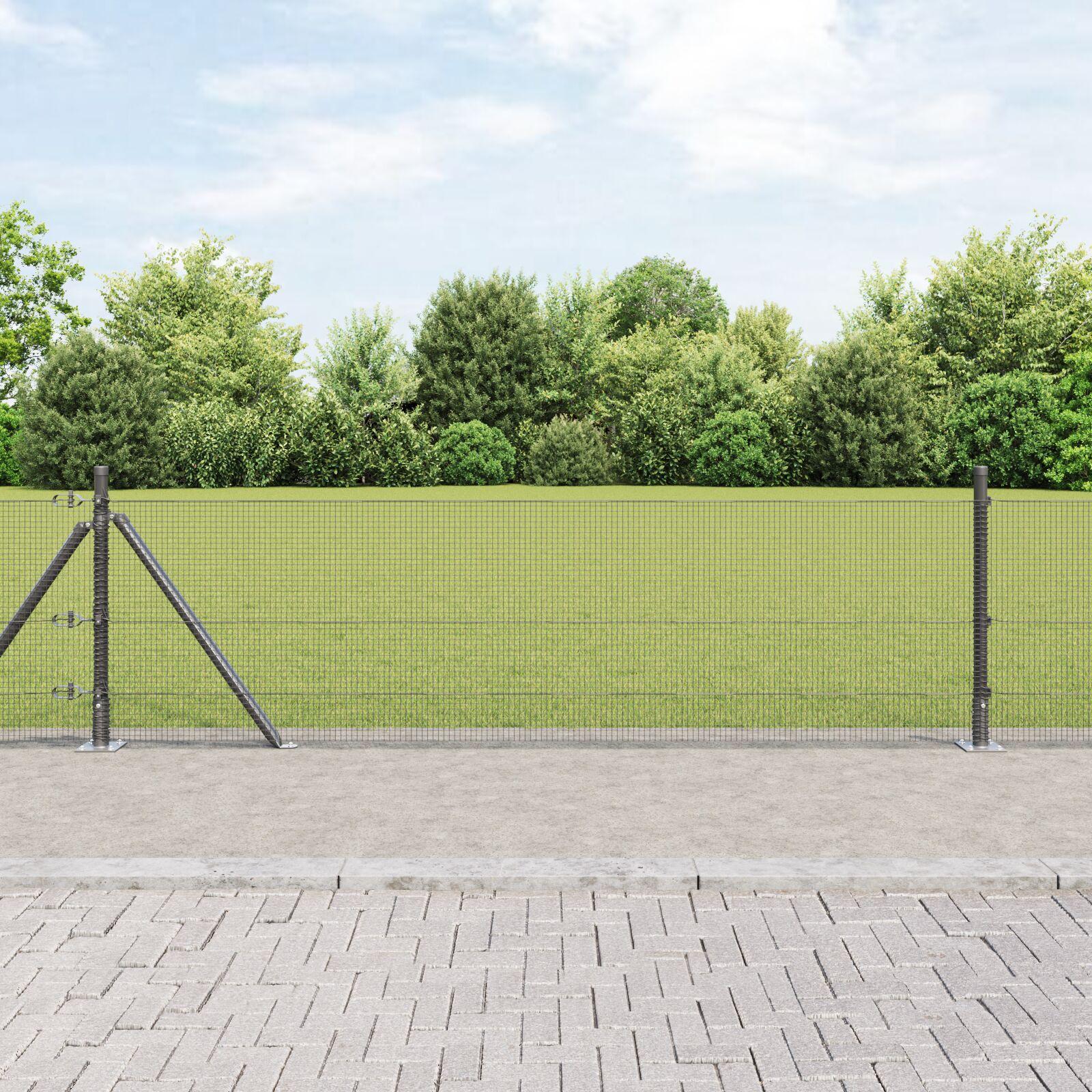 Hegn med stolper Grå 0.5 x 25 m Stål