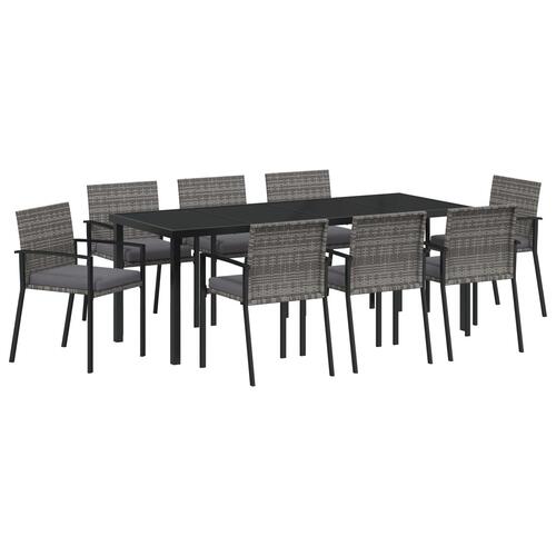 9 Delers Havemøbler Sæt Grå Polyrattan