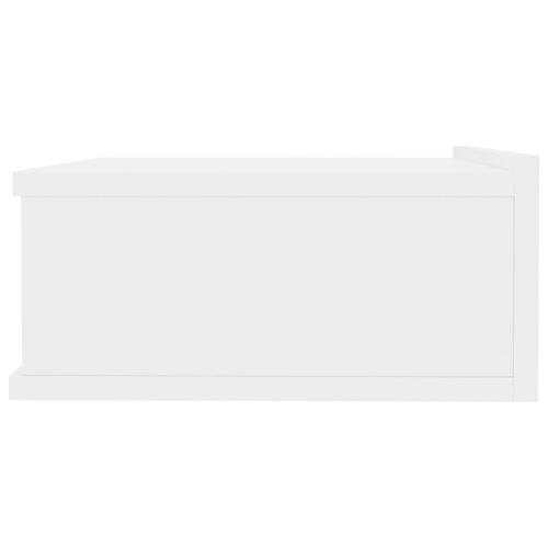 Svævende natborde 2 stk. 40 x 30 x 15 cm konstrueret træ hvid (OUTLET A)