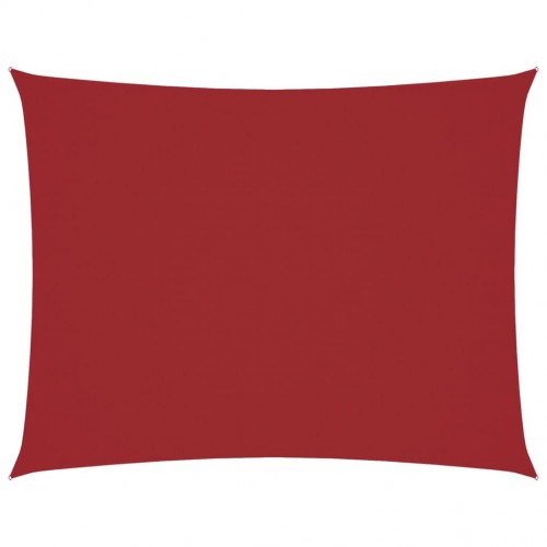 Solsejl 6 × 7 m rektangulær - oxfordstof, rød