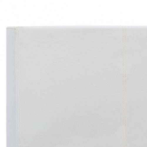 Sengestel 180×200 cm i hvidt kunstlæder med hovedgærde