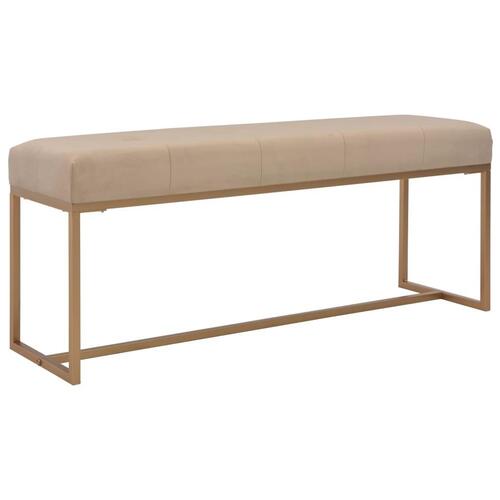 Bænk i fløjl 120 cm beige