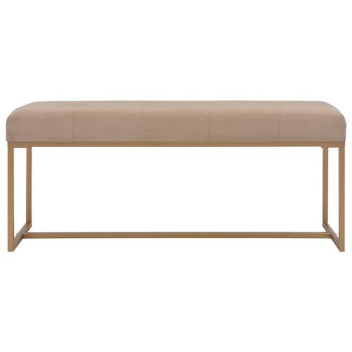 Bænk i fløjl 120 cm beige
