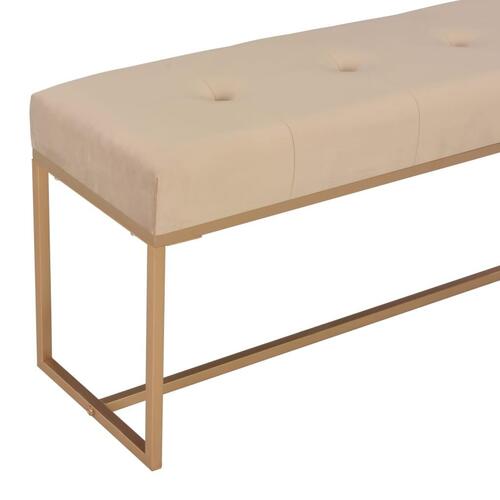 Bænk i fløjl 120 cm beige