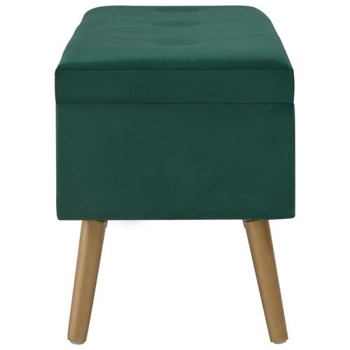 Bænk med opbevaringsrum 80 cm fløjl grøn