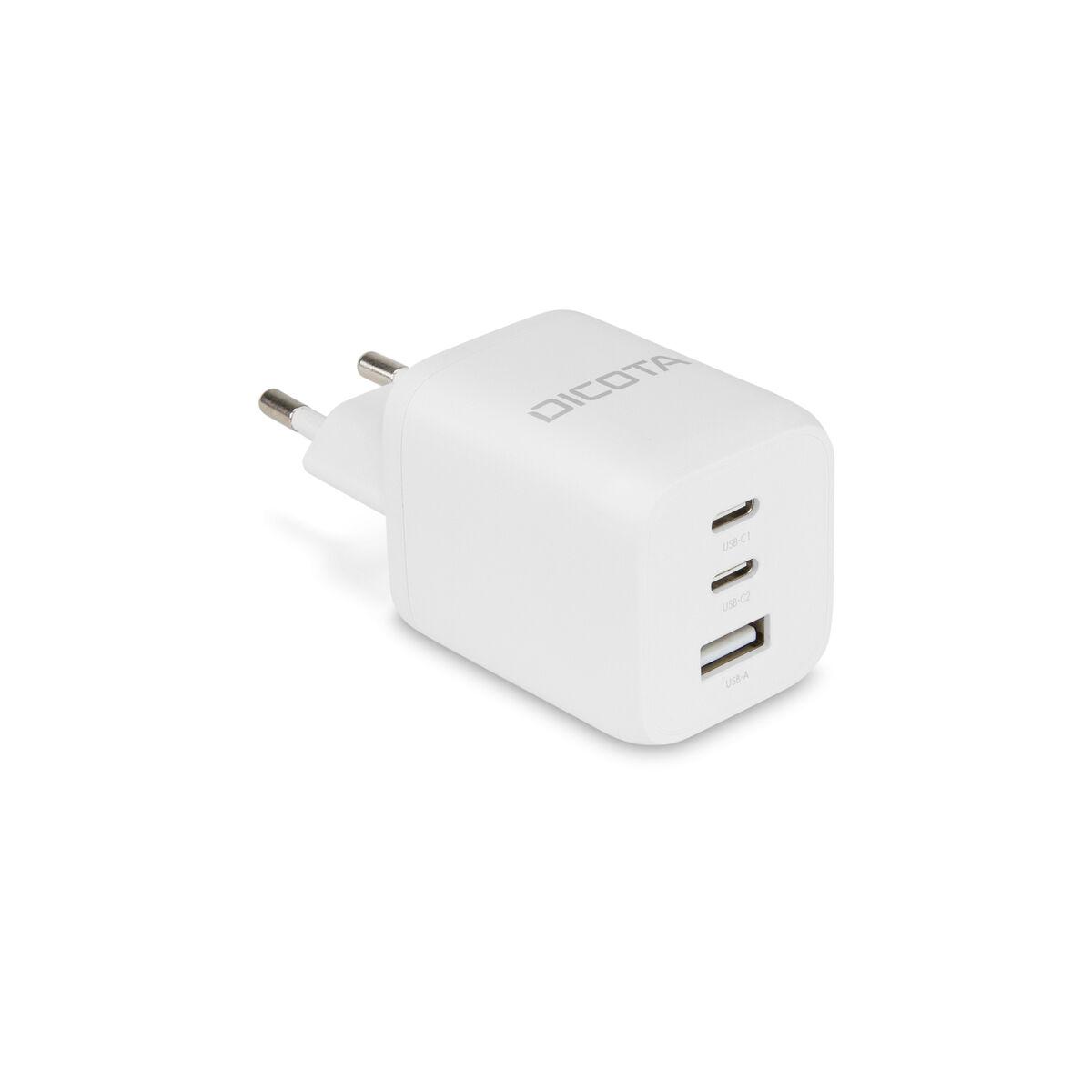 Dicota D32054 vægoplader - 2x USB-C + USB-A, hvid billede