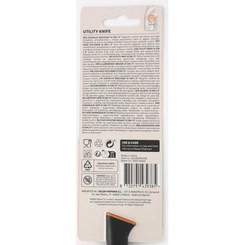 Køkkenkniv MasterChef - sort/sølv, 13 cm, multifunktionel (24 stk)