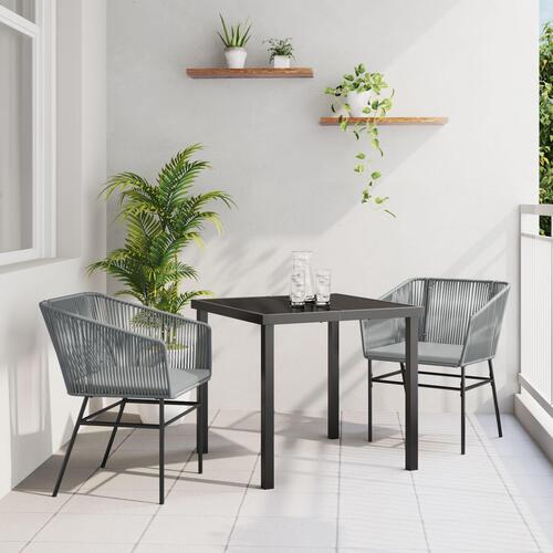 Sæt af 2 Grå PE Rattan Medium Holdbar Udendørs stol