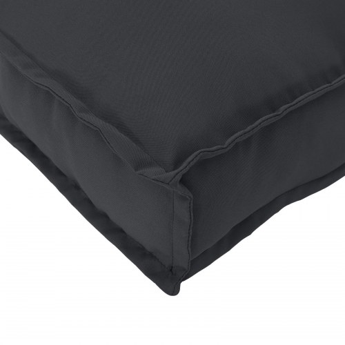 Pallepudesæt Sæt med 2 Sort Polyester Pallepude Firkantet