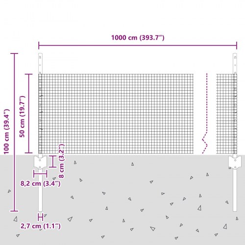 Kyllingetrådhegnsæt Sæt af 2 Grøn Metal 10 x 0,5 m hegn