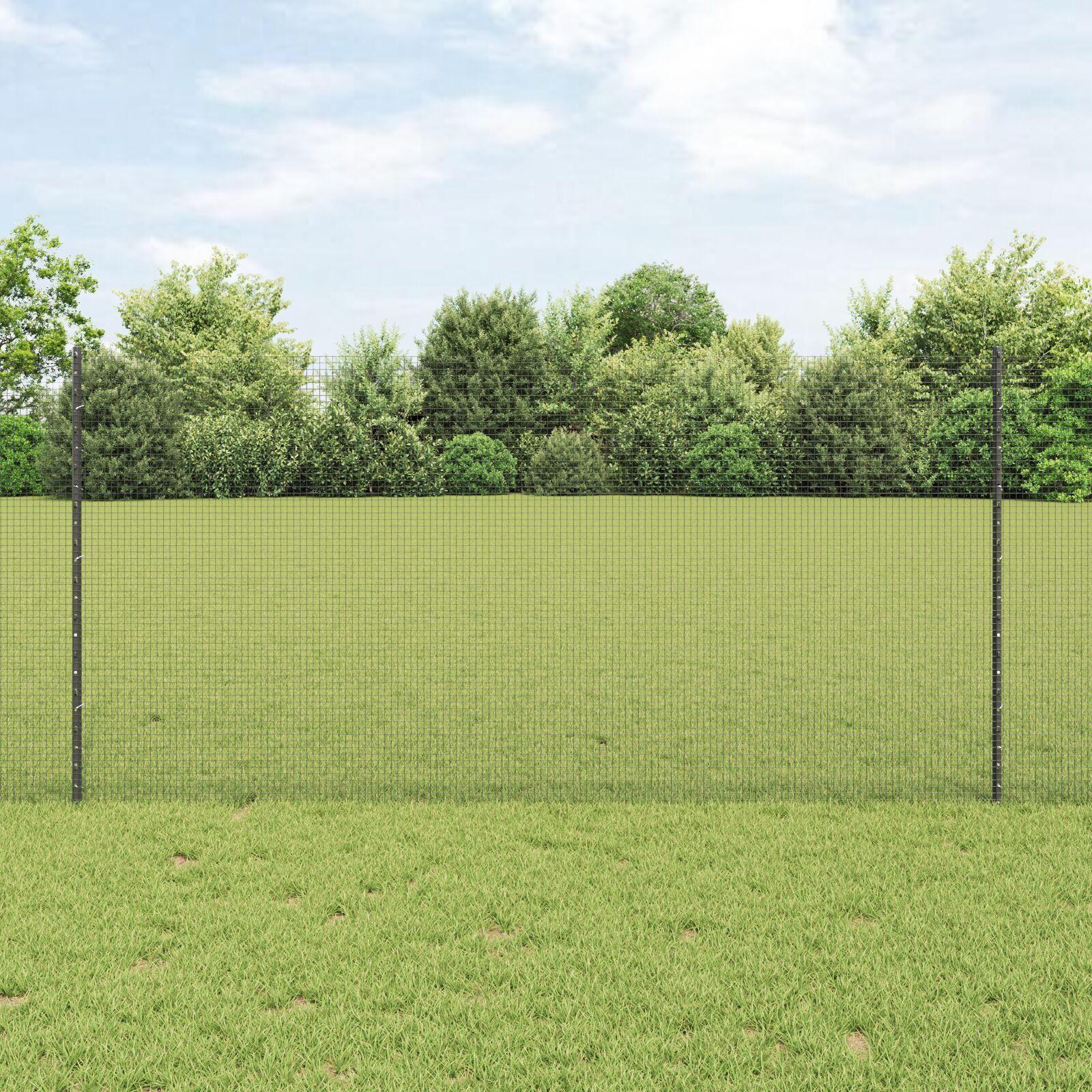 Svejsestålhegn med stolper 10 × 1,2 m - grå, PVC-belagt mesh