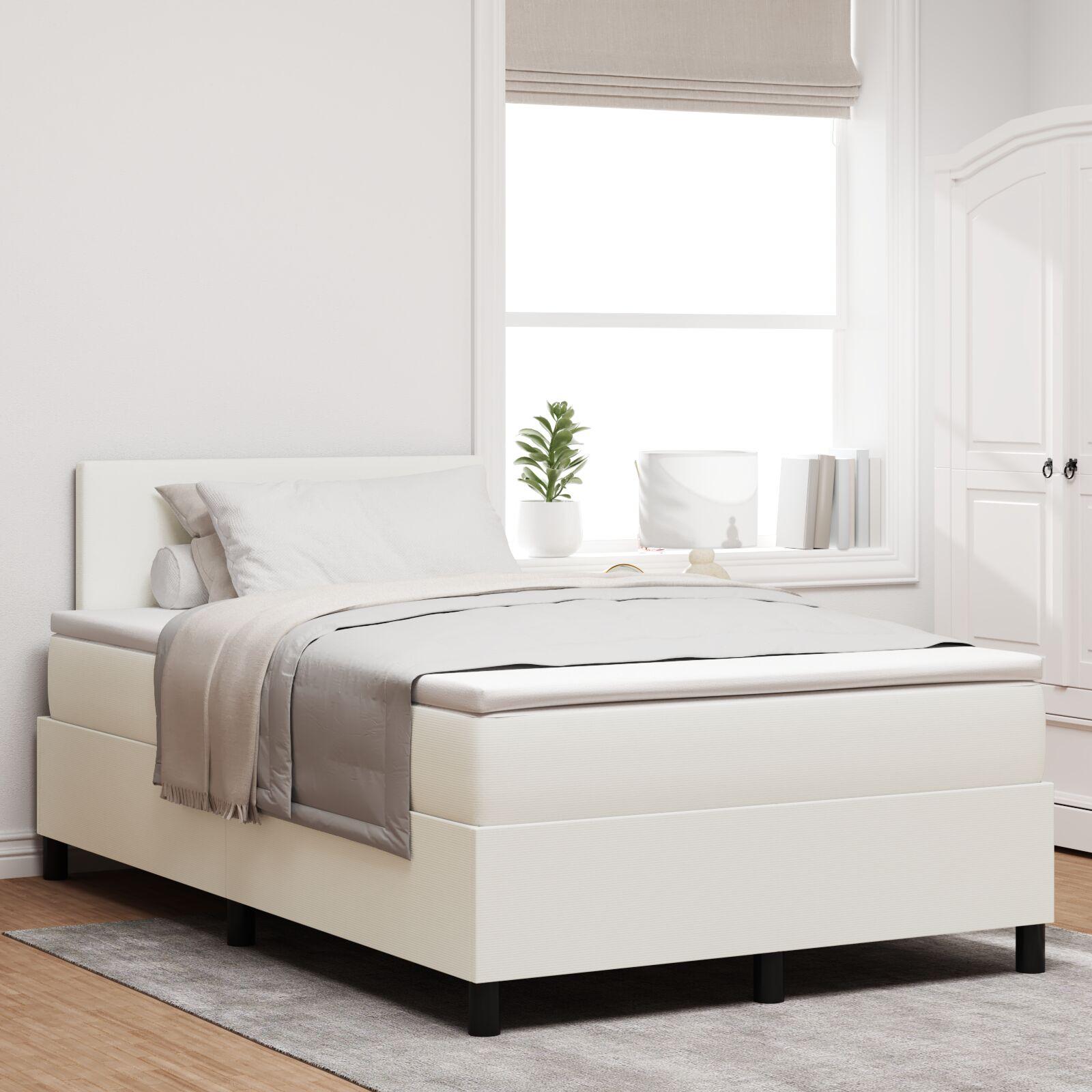 Kontinentalseng Creme og hvid 203 x 120 x 88 cm Corduroy stof
