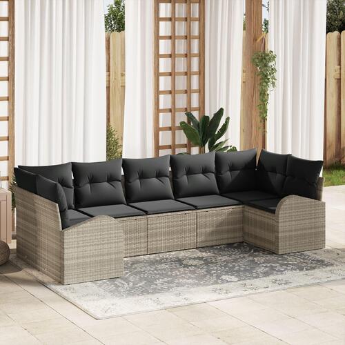 Have sofa sæt Sæt af 7 Sorte puder, Beige ramme
