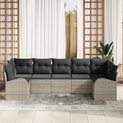 Have sofa sæt Sæt af 7 Sorte puder, Beige ramme