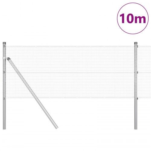 Svejsenet Zaun med 7 Stolper 0.4x10 m Galvaniseret Stål