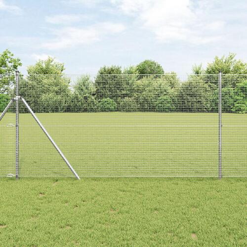Svejset Trådhegn med 7 Stolper 1,4x10 m Galvaniseret Stål