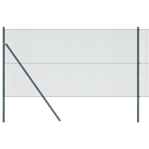 Svejsede trådfence med 7 søjler Grøn 1,2x10 m Stål