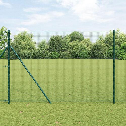 Indhegning Pæl Sæt 2 stk Grøn Stål, PVC 10 x 1.5 m Slidstærk