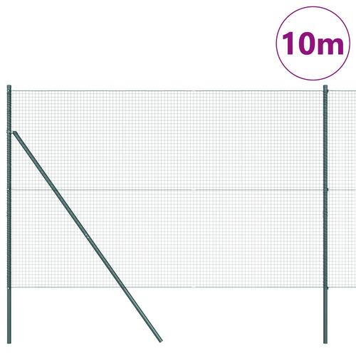 Indhegning Pæl Sæt 2 stk Grøn Stål, PVC 10 x 1.5 m Slidstærk