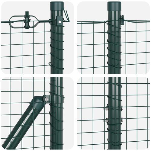 Indhegning Pæl Sæt 2 stk Grøn Stål, PVC 10 x 1.5 m Slidstærk