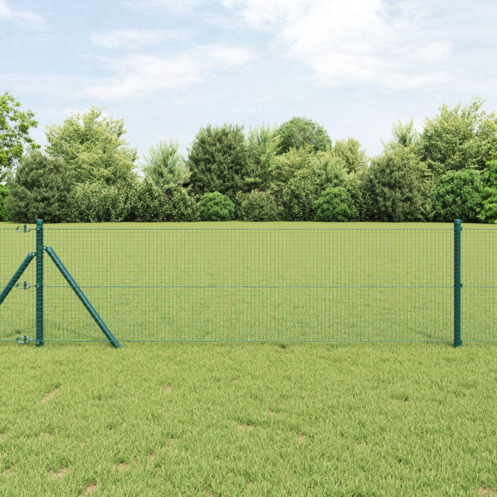 vidaXL Svejset trådhegn jordfastgørelse 25 x 0,5 m PVC-belagt stål