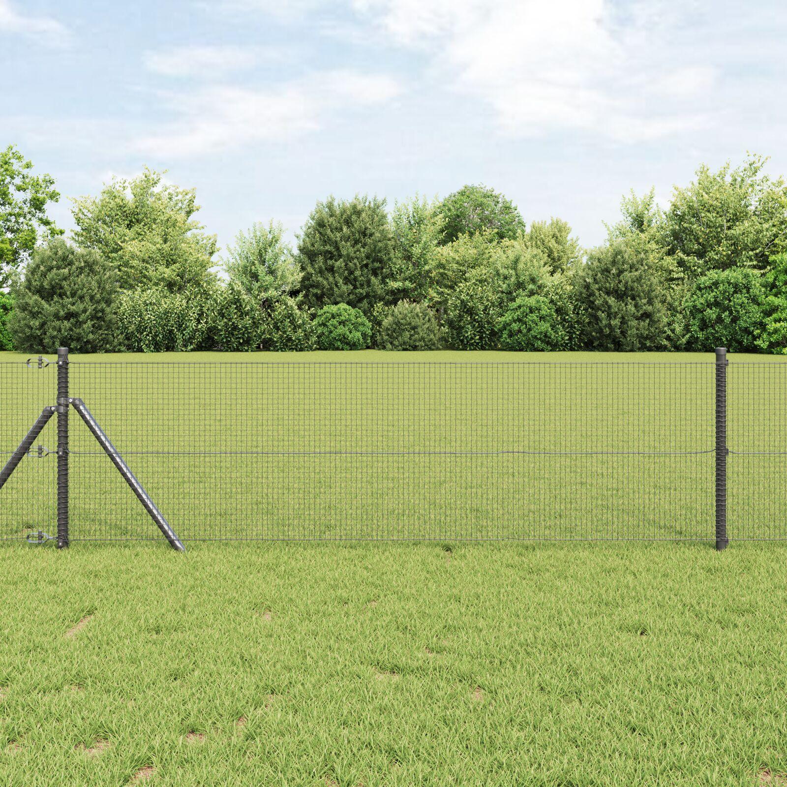 Hegn med stolper Grå 0.5 x 25 m Stål