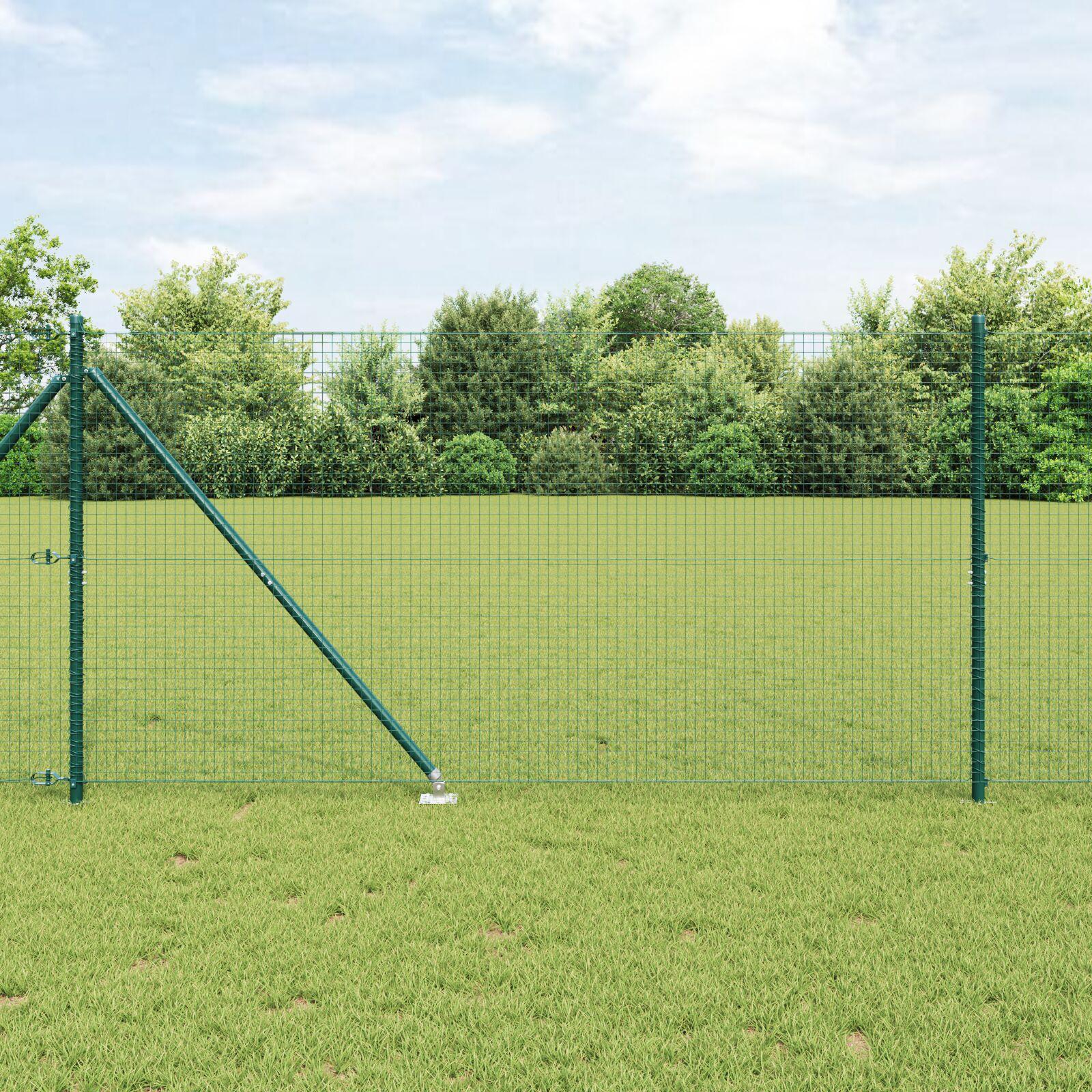 vidaXL Svejset trådhegn med spidser 10 x 1,4 m PVC-belagt Stål Grøn
