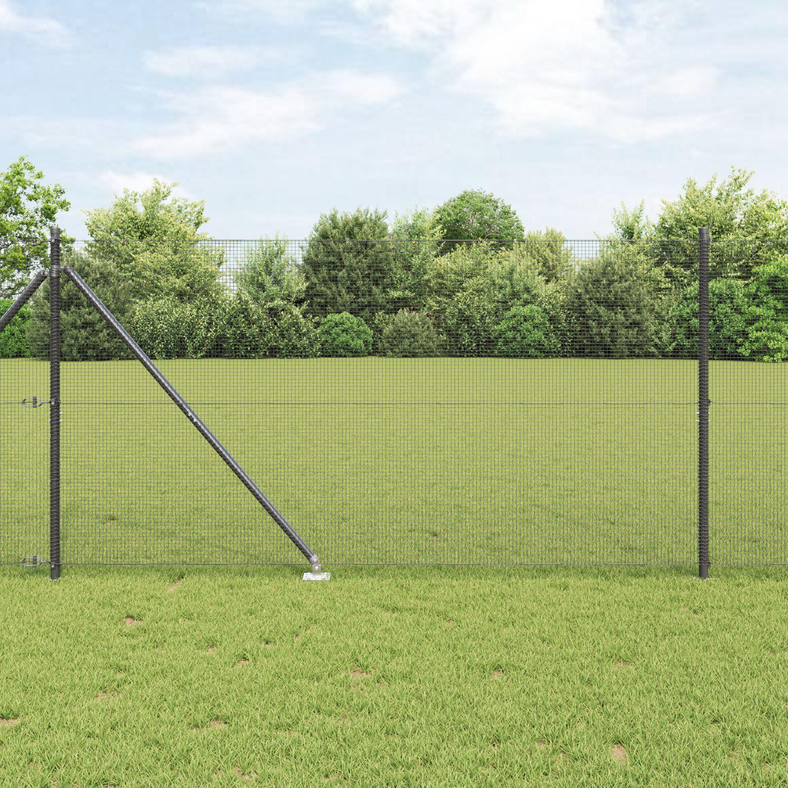 vidaXL Svejset trådhegn med spidser 10 x 1,4 m PVC-belagt Stål Grå