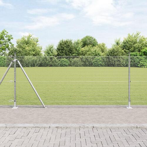 Hegn Stolpe Sæt 2 stk. Galvaniseret stål 10m x 1m Robust