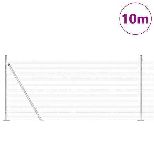 Hegn Stolpe Sæt 2 stk. Galvaniseret stål 10m x 1m Robust