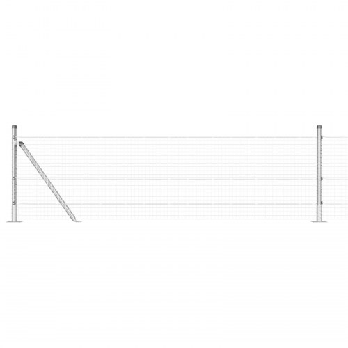 Hegnspost Sæt 2 stk Galvaniseret stål 25 x 0.5 m Slidstærk