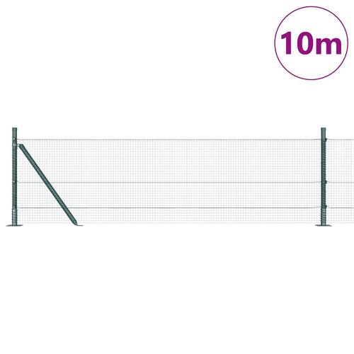 Hegn Stolpe Sæt Sæt af 2 Grøn Metal 10 x 0.5 m Hårdfør
